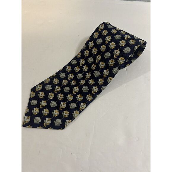 Ermenegildo Zegna Gold Leaves Tie Made In Italy 100 Woven Silk Rare 57 In